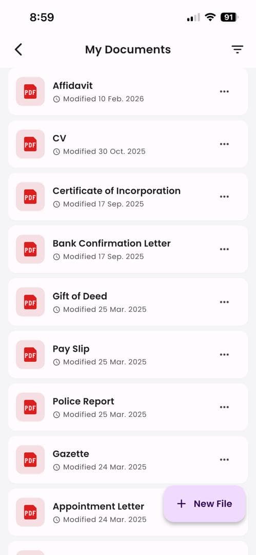 DapsCnect App — home screen